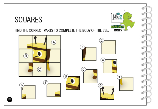 Atividade do livro de inglês para crianças de 5 anos da Educação Infantil. Tema: Shapes.