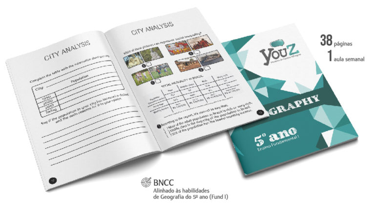 Livro de Geography para alunos do 5º ano (Fund I). Educação Bilíngue