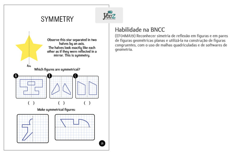 Atividade do livro de Math para alunos do 4º ano (Fund I). Educação Bilíngue.