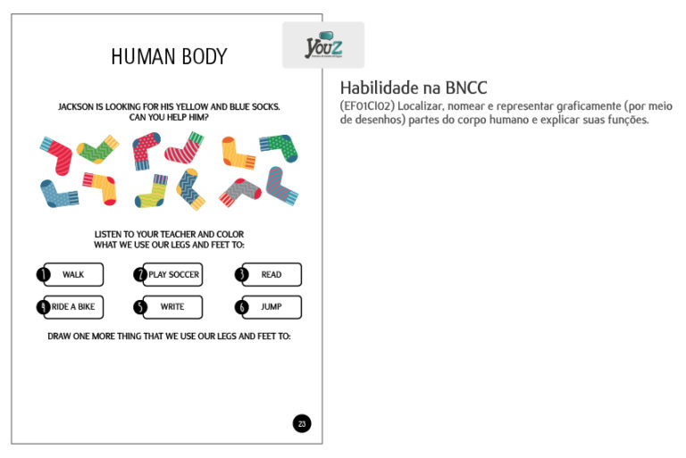 Atividade do livro de Science 1º ano (Fund I). Educação Bilíngue