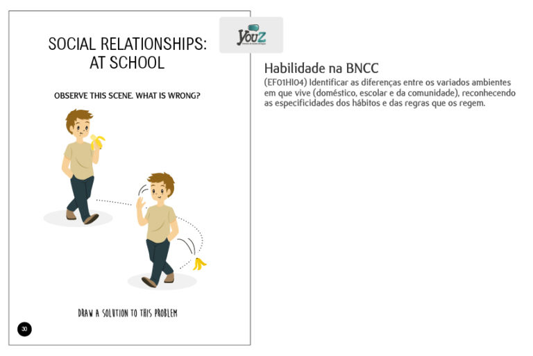 Atividade do livro de History para alunos do 1º ano (Fund I). Educação Bilíngue