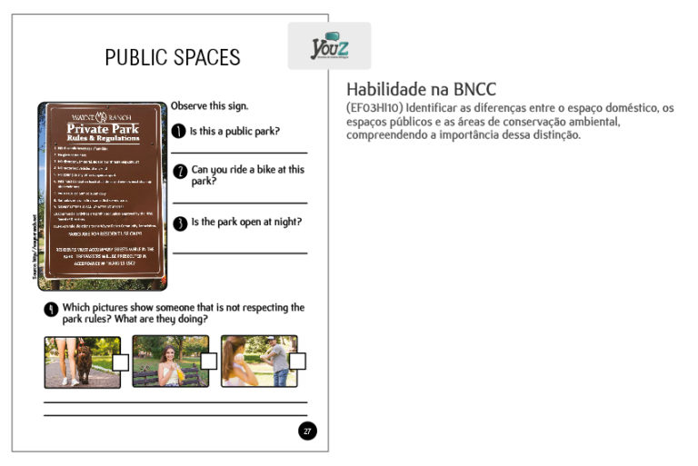 Atividade do livro de History para alunos do 3º ano (Fund I). Educação Bilíngue