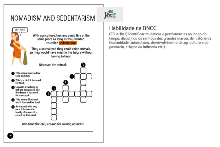 Atividade do livro de History para alunos do 4º ano (Fund I). Educação Bilíngue