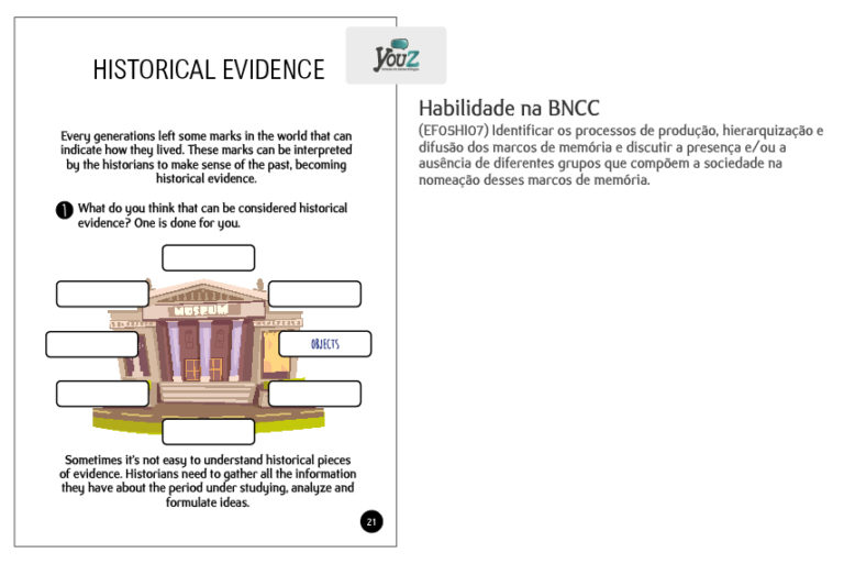 Atividade do livro de History para alunos do 5º ano (Fund I). Educação Bilíngue
