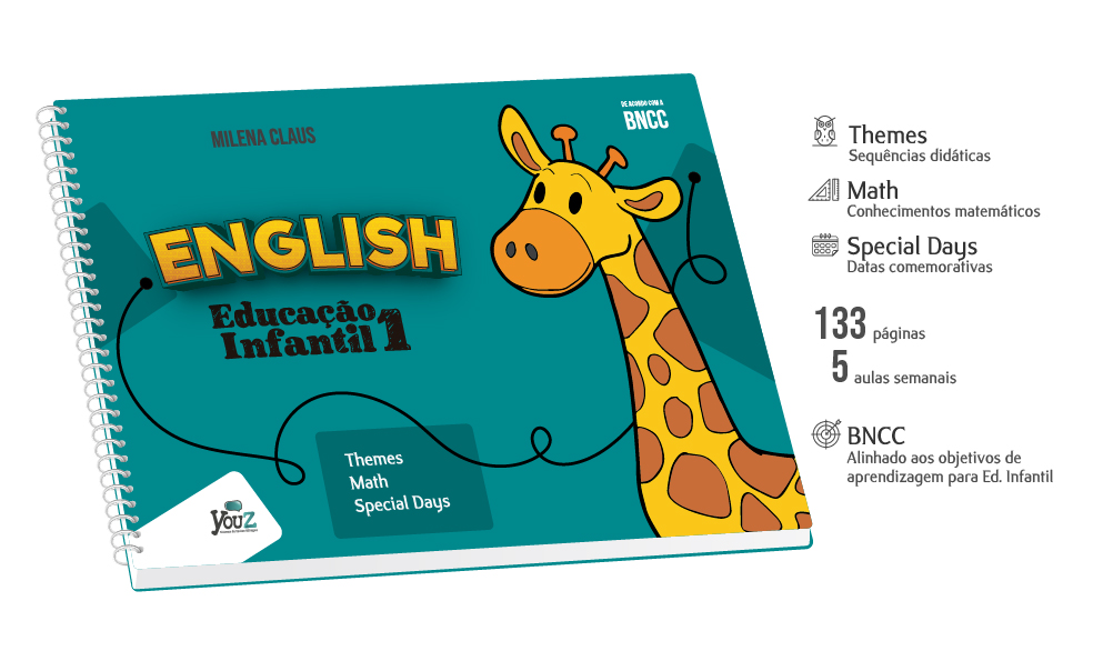 Livro de inglês para crianças de 3 anos. Educação Infantil Bilíngue.